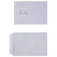 Office Depot Enveloppen Met Venster C5 162 (B) x 229 (H) mm Kleefstrip Wit 100 g/m² 500 Stuks