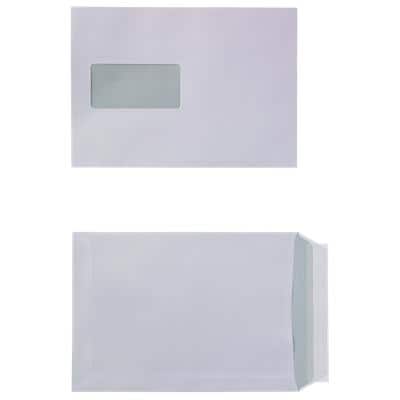 Enveloppes Office Depot C5 90 g/m² Avec fenêtre Bande adhésive Blanc 162 (l) x 229 (h) mm 500 Unités