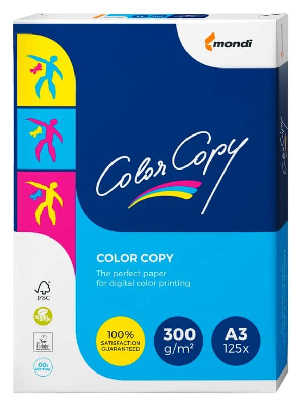 Papier imprimante Mondi A3 Color Copy Blanc 300 g/m² Satin 125 Feuilles