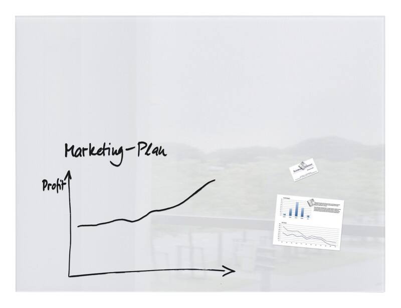 Tableau magnétique en verre Sigel artverum Magnétique Simple face 120 (L) x 100 (H) cm Blanc