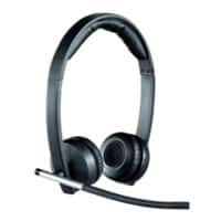 Logitech Draadloze Headset H820E Dual Over het hoofd met Microfoon, USB kabel en Lader DECT aansluitbaar Zwart