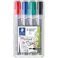 STAEDTLER Lumocolor 356 Flipchart marker Medium Ronde punt 2 mm Kleurenassortiment Navulbaar 4 Stuks