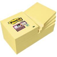 Post-it Super Sticky Notes 76 x 76 mm Geel Vierkant Blanco 12 blokken à 90 Vellen Voordeelpak 10 + 2 GRATIS