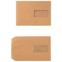 Office Depot Enveloppen Met Venster C5 229 (B) x 162 (H) mm Zelfklevend Bruin 90 g/m² 500 Stuks