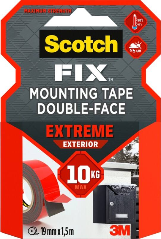 Scotch Montagetape Buiten 40021950A Grijs 19 mm (B) x 1,5 m (L)