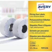 AVERY Zweckform Papier Etiketten 2,6 x 1,2 cm Wit PLP1226 10 Rollen à 1500 Etiketten