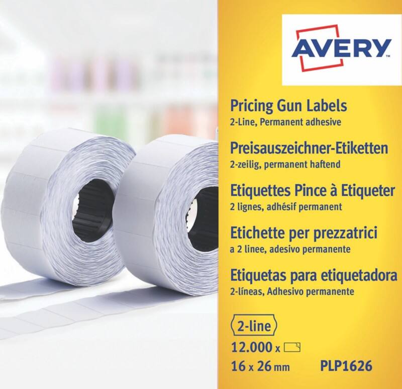 Étiquettes multifonctions Avery PLP1626 2,6 x 1,6 cm Blanc 10 Paquets de 1200 Étiquettes