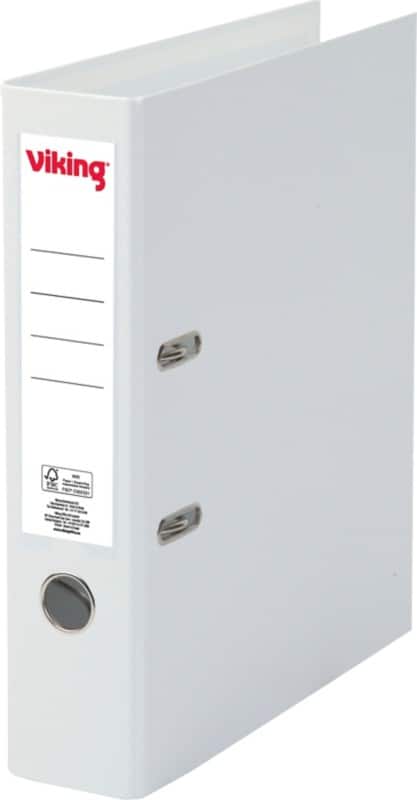 Classeur à levier Viking Large A4 75 mm Blanc 2 Anneaux Plastique Mat Portrait