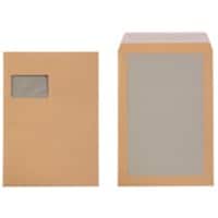 Enveloppes à dos carton Viking C4 Bande adhésive Brun 229 (L) x 324 (H) mm Avec Fenêtre 110 g/m² Recycled 100 Unités