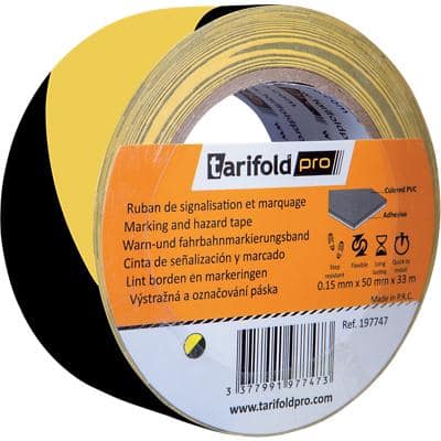 Djois Markeringstape Vinyl 5 cm geel zwart