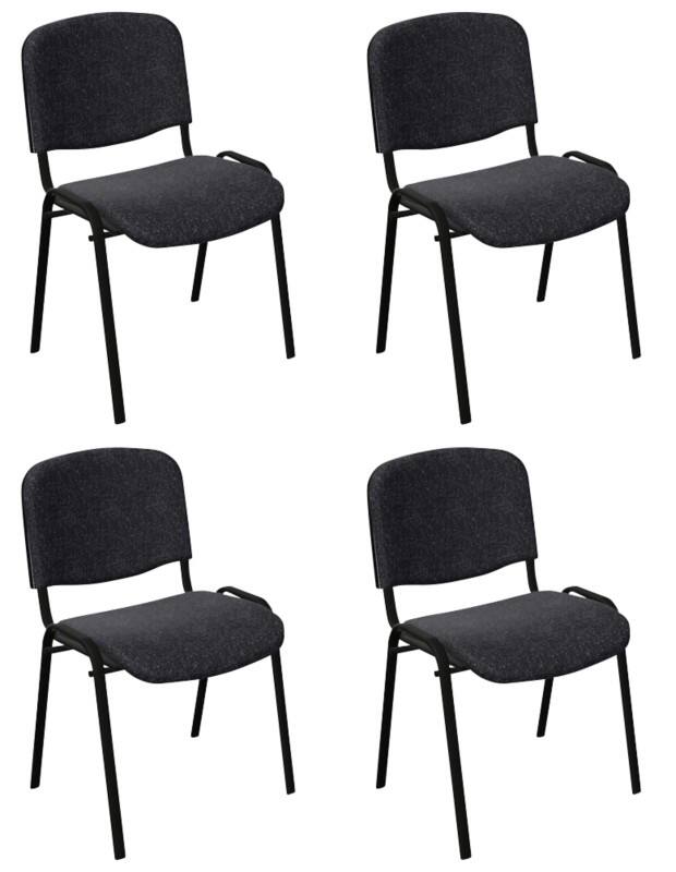 Nowy Styl Bezoekersstoel ISO Plus Stof Grijs 4 Stuks
