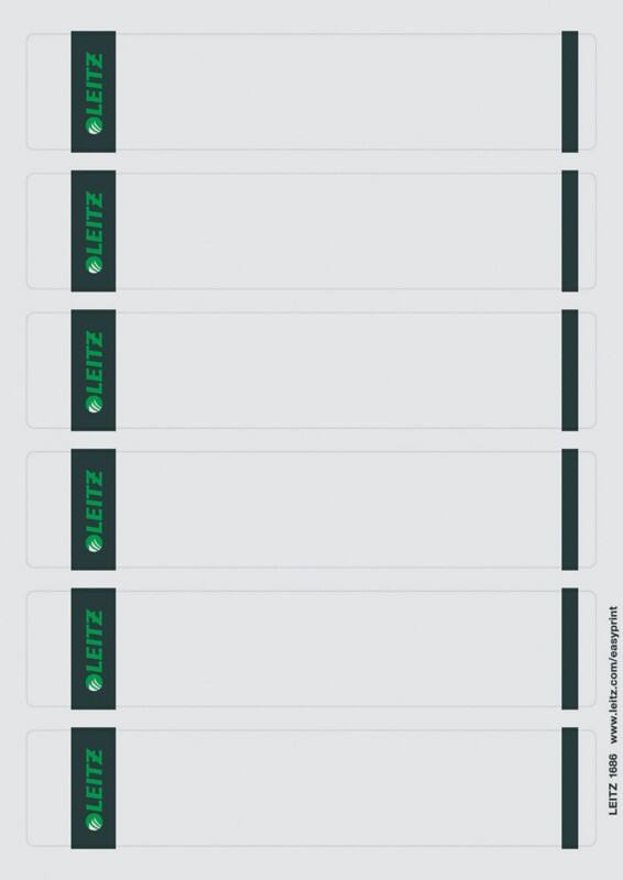 Étiquettes adhésive de dos imprimables PC Leitz 1686 pour classeurs à levier Leitz 1050 gris clair 39 x 192 mm 600 unités