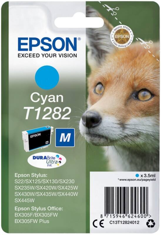 Epson T1282 Origineel Inktcartridge C13T12824012 Cyaan