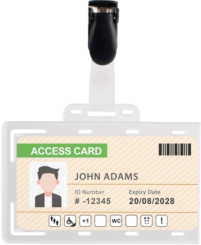 Badge nominatif Pavo avec pince combi 86 x 54 mm (l x h) 50 unités