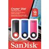 Clé USB SanDisk Cruzer Dial USB 2.0 16 Go Noir, Bleu, Rose 3 Unités