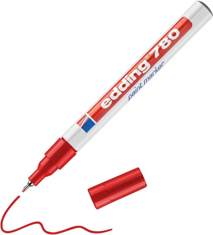 Marqueur peinture edding 780 Permanent Rouge Extra fin Aiguille 1 - Résistant à l'eau