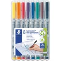 STAEDTLER Lumocolor Niet permanente OHP Marker Extra Fijn Ronde Punt Kleurenassortiment 8 Stuks