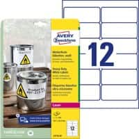 Étiquettes imperméables AVERY Zweckform L4776-20 Blanc A4 99,1 x 42,3 mm 20 Feuilles de 12 Étiquettes