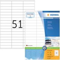 Étiquettes universelles HERMA 4459 Adhésif A4 Blanc 70 x 16.9 mm 100 Feuilles de 51 Étiquettes