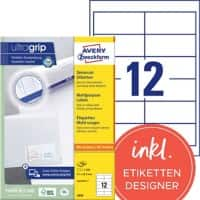 Étiquettes universelles Ultragrip AVERY Zweckform 3659 Adhésif A4 Blanc 97 x 42.3 mm 100 Feuilles de 12 Étiquettes