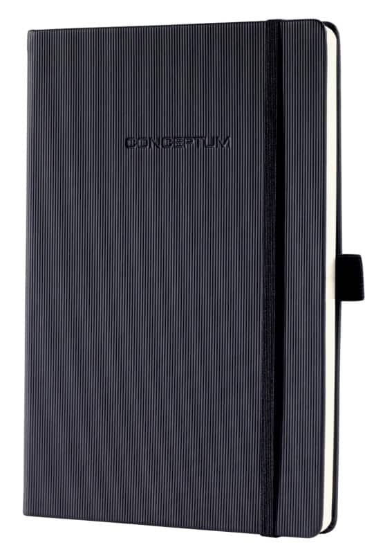 Carnet de notes Sigel Conceptum A5 Noir Couverture en carton, dos rigide Réglure unie 97 feuilles