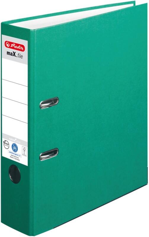 herlitz maX,file nature plus Breed Ordner A4 80 mm Groen 2 Ringen 10841518 Kunststof Reliëf Staand