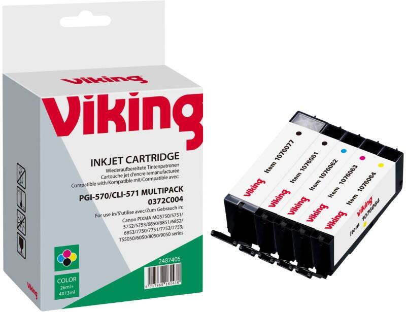 Viking PGI-570/CLI-571 compatibele Canon inktcartridge cyaan, magenta, geel, zwart multipak 5 stuks