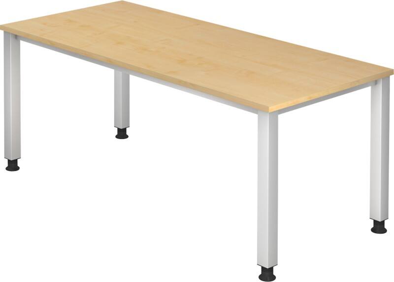 Bureau Hammerbacher Q Series VQS Hauteur ajustable Rectangulaire Érable 4 pieds métalliques 1800 (L) x 800 (P) x 810 (H) mm Acier, Aggloméré