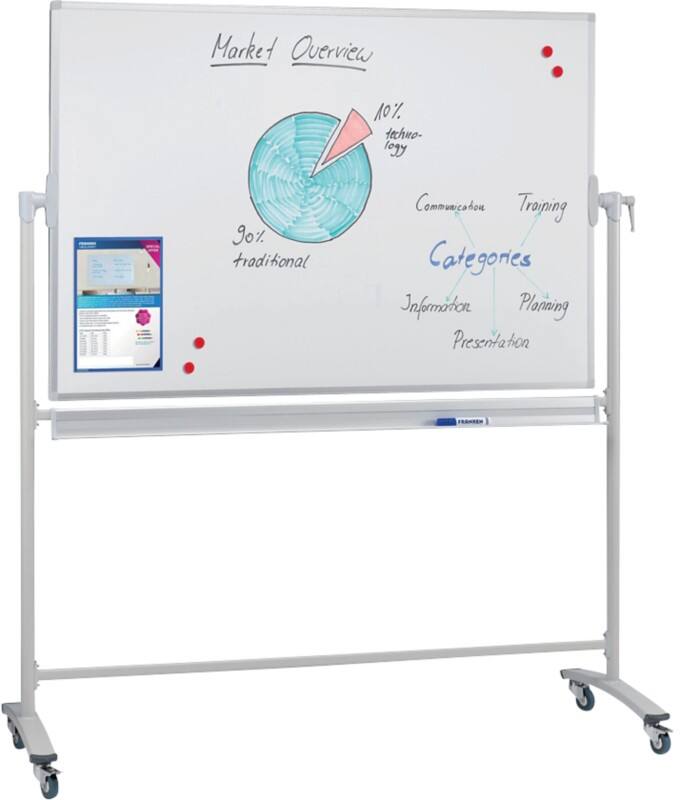 Tableau blanc mobile Franken X-traline Magnétique Double face 180 (L) x 120 (H) cm Blanc, gris