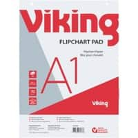 Viking Wandmontage Blanco Flipoverblok Geperforeerd A1 70 gsm 40 Vellen