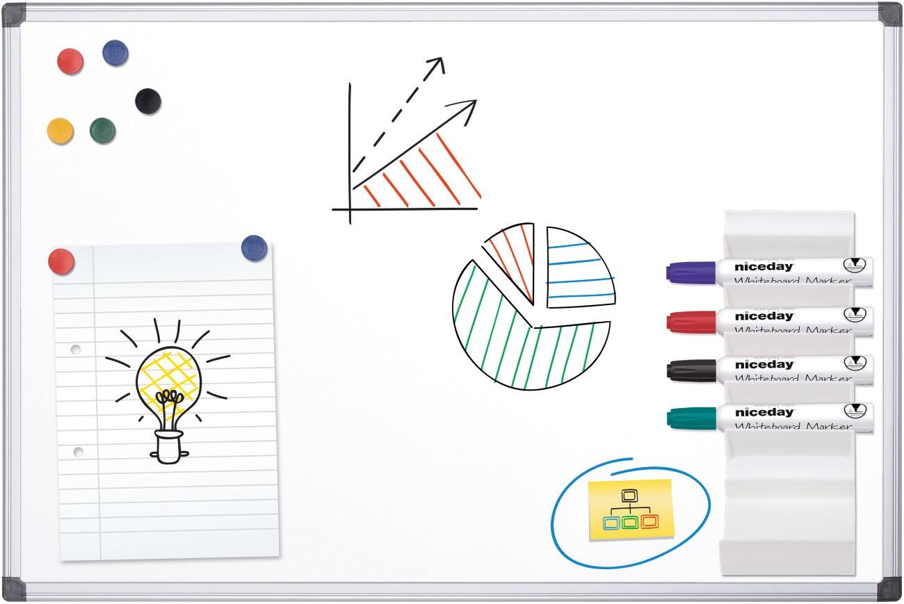 Tableau blanc Office Depot Magnetic Acier Laqué Magnétique 180 x 90 cm