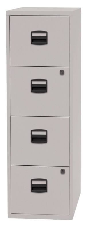 Armoire de classement Bisley Home Acier 4 Tiroirs Verrouillable 413 x 400 x 1321 mm Gris