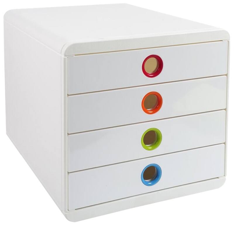 Exacompta Ladekastje Pop-Box 314398D A4+ Wit, assortiment 27,8 x 34,7 x 26,7 cm