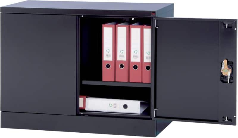 Armoire à portes battantes Realspace Acier 1 Étagère Verrouillable 920 x 420 x 700 mm Noir