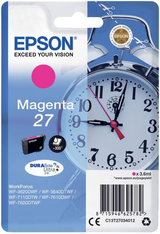 Cartouche jet d'encre Epson 27 D'origine C13T27034012 Magenta