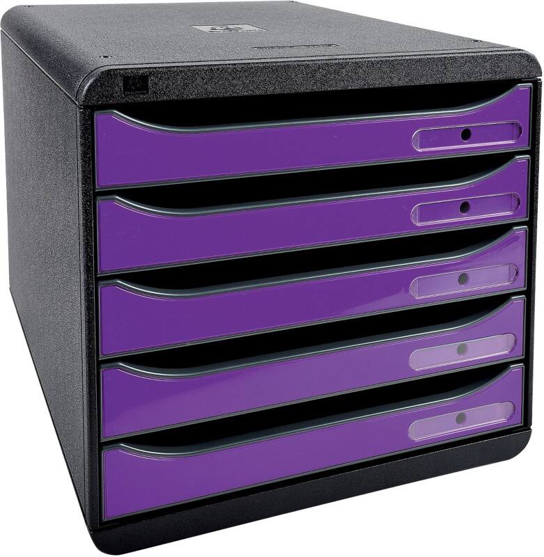 Module de tiroirs Exacompta Big-Box Polystyrène Noir, violet A4 27,8 x 34,7 x 27,1 cm