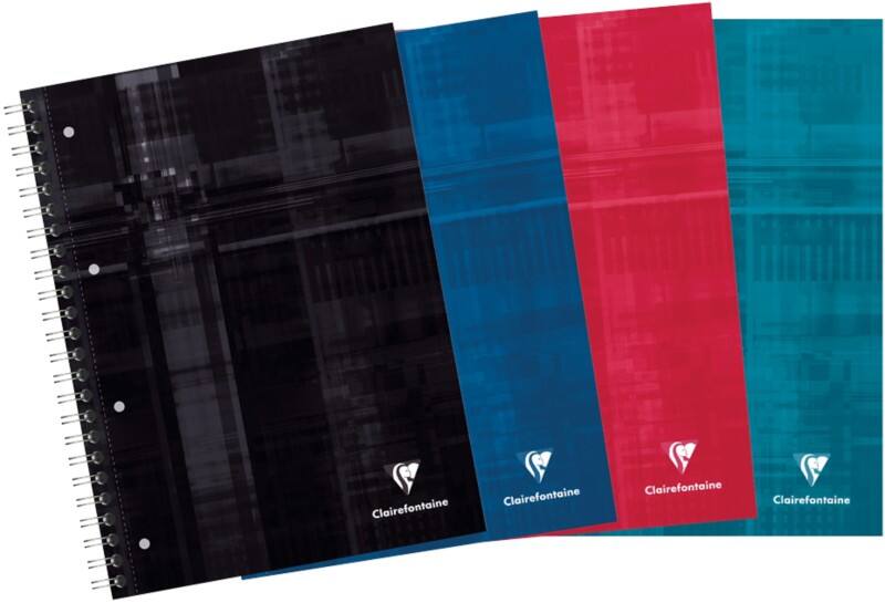 Clairefontaine A4+ Spiraalschrift Kleurenassortiment Gelamineerde kartonnen kaft Geruit 120 Vellen