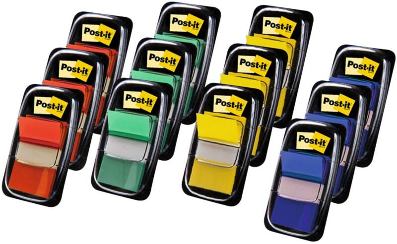 Index Post-it Assortiment 25,4 x 43,2 mm Paquet économique 50 bandes 10 + 2 gratuits