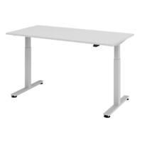 Hammerbacher Rechthoekig Elektrisch Hoogteverstelbaar Zit-stabureau XMST Gemelamineerde spaanplaat Grijs, zilver 1.600 x 800 x 650 mm