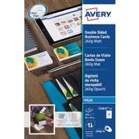Avery C32015-25 Visitekaartjes 85 x 54 mm 260 g/m2 Wit 200 Stuks