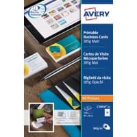 Cartes de visite AVERY Zweckform 185 g/m² Blanc 25 Feuilles de 10 Unités