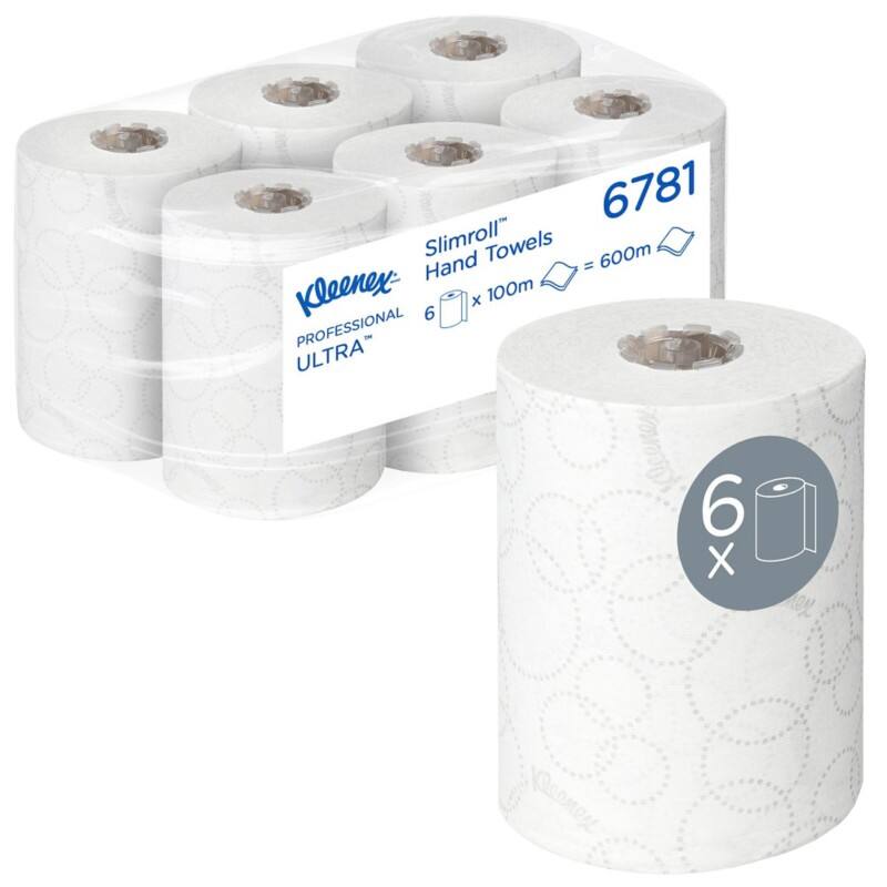 Kleenex Ultra Slimroll Papieren handdoeken Rol Wit 2-laags 100 m 6781 6 Rollen