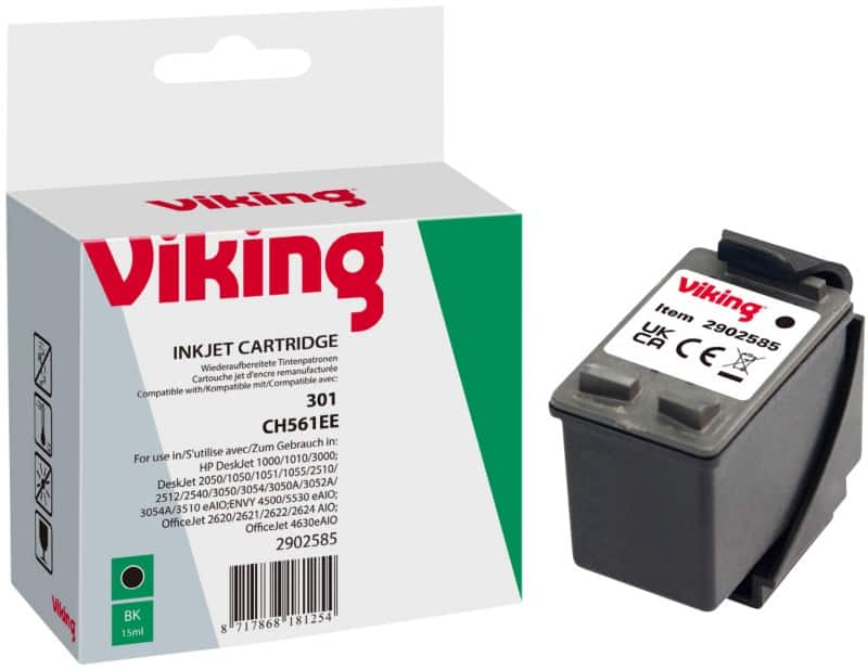 Viking 301 compatibele HP inktcartridge CH561EE zwart
