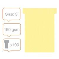 Fiches T3 Nobo Jaune 9,2 x 12 cm 100 Unités 100 Unités