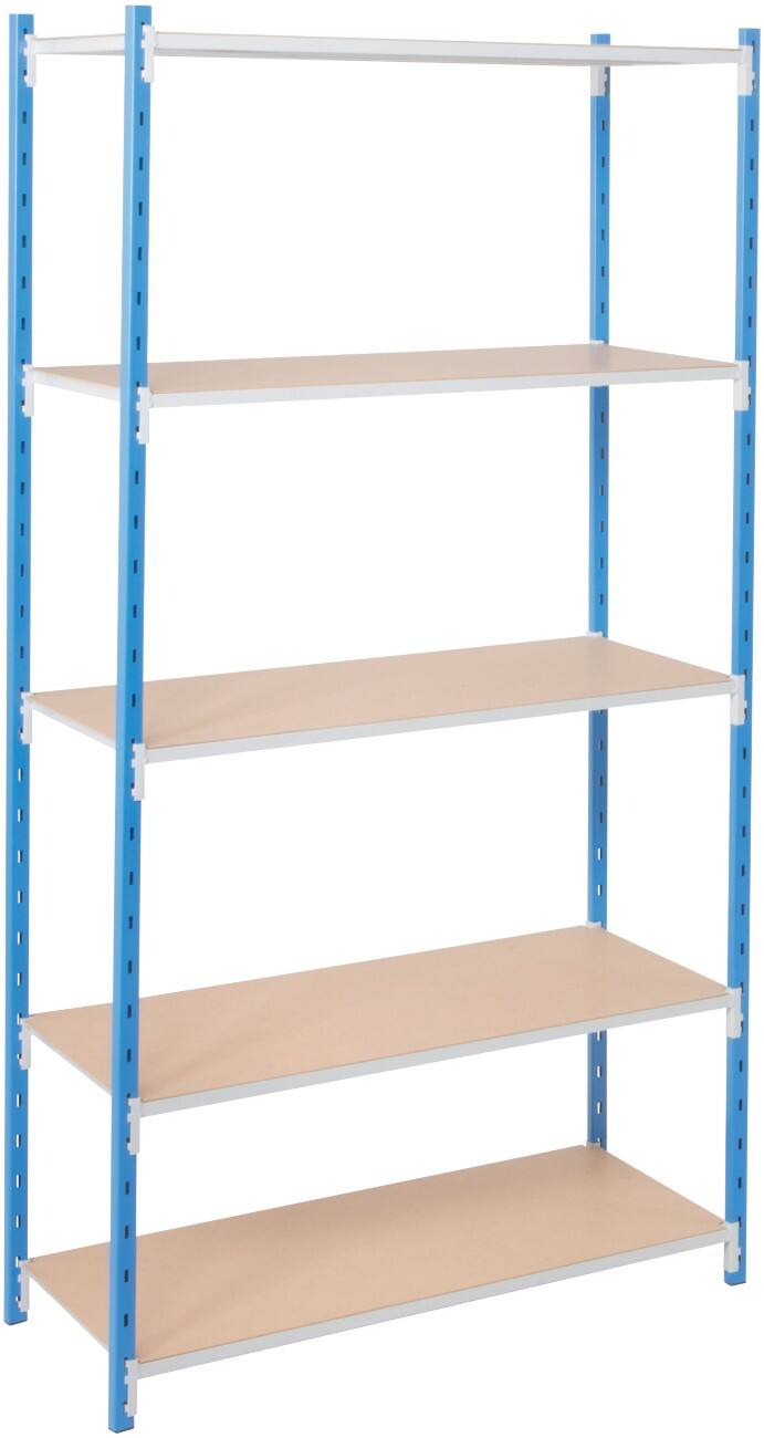 Étagère MANORGA 5 étagères Acier galvanisé 1000 x 300 x 2000 mm Bleu