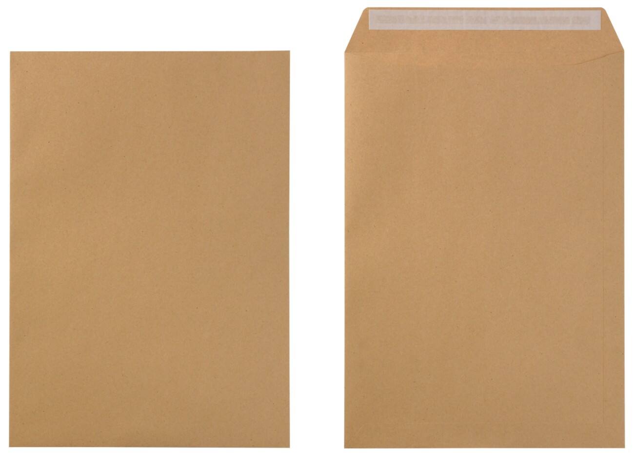 Office Depot Enveloppen C4 110 g/m² Bruin Zonder Venster Kleefstrip 250 Stuks