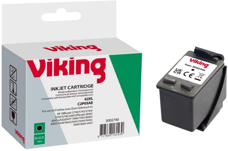 Viking 62XL compatibele HP inktcartridge C2P05AE zwart