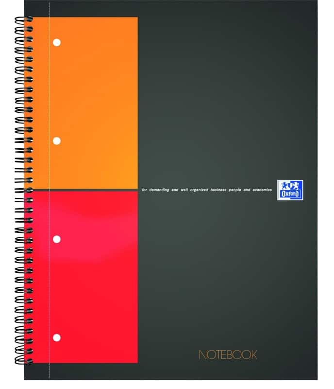 Cahier à spirales OXFORD International A4+ Quadrillé Reliure spirale PP (Polypropylène) Noir 160 Pages 80 Feuilles