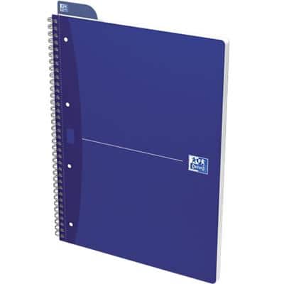 Cahier OXFORD Office Essentials A4+ Quadrillé Reliure en spirale Carte Bleu Perforé 140 Pages