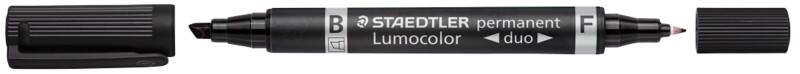 STAEDTLER Lumocolor duo 348 Permanentmarker Medium Ronde punt 0,6 - 1,5 mm Zwart Navulbaar